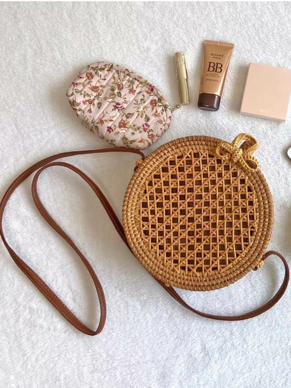 Anthropologie Round Woven Crossbody - Brown
